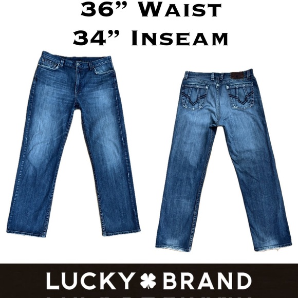 🍀Blade | OL Chalet Wash | 7M10331 | Lucky Brand Denim Blue Jeans 36”Wx34”L - Picture 1 of 17